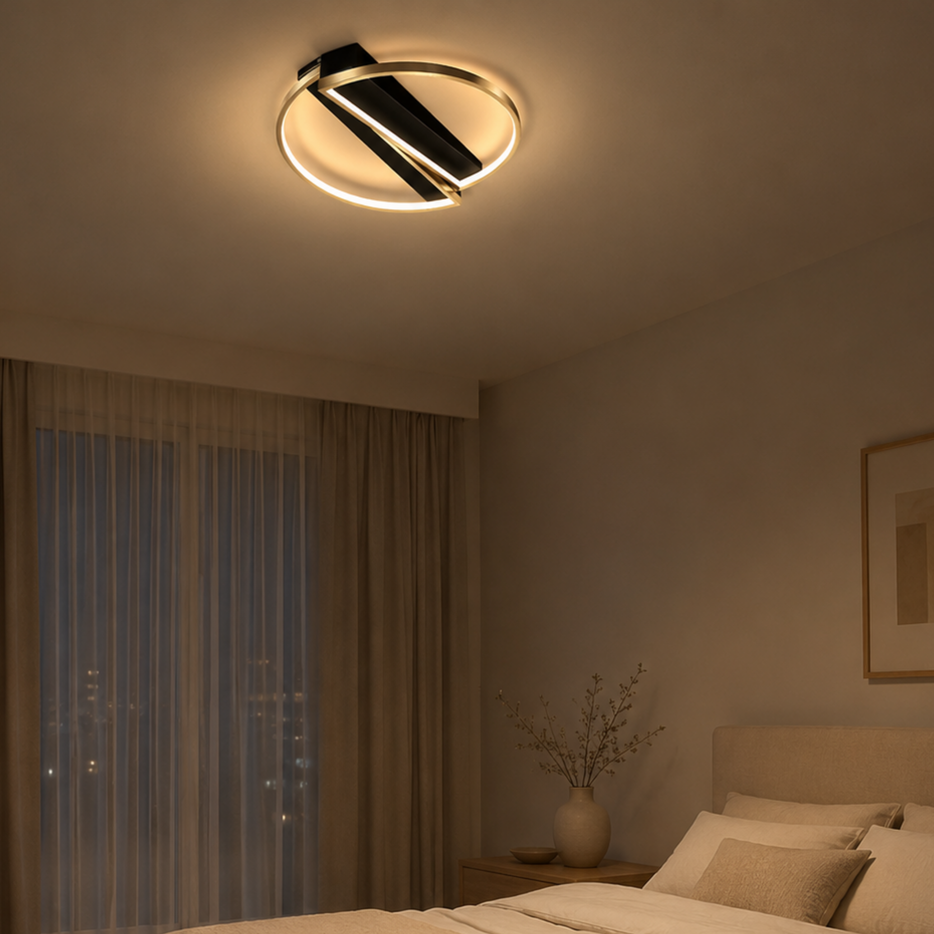 Plafoniera LED moderna geometrica dimmerabile con telecomando