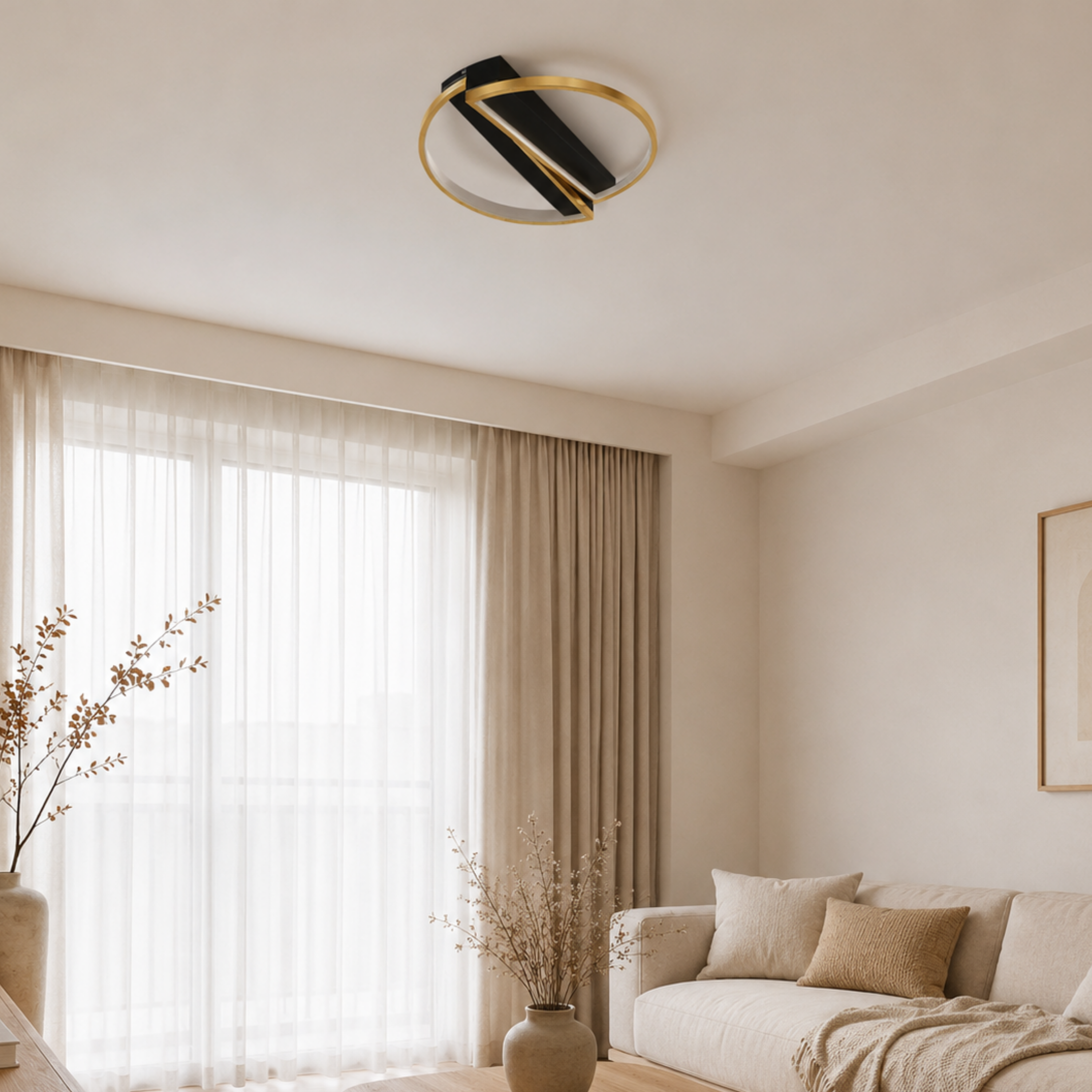 Plafoniera LED moderna geometrica dimmerabile con telecomando
