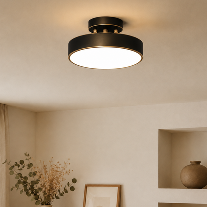 Plafoniera LED moderna rotonda color rame in stile nordico