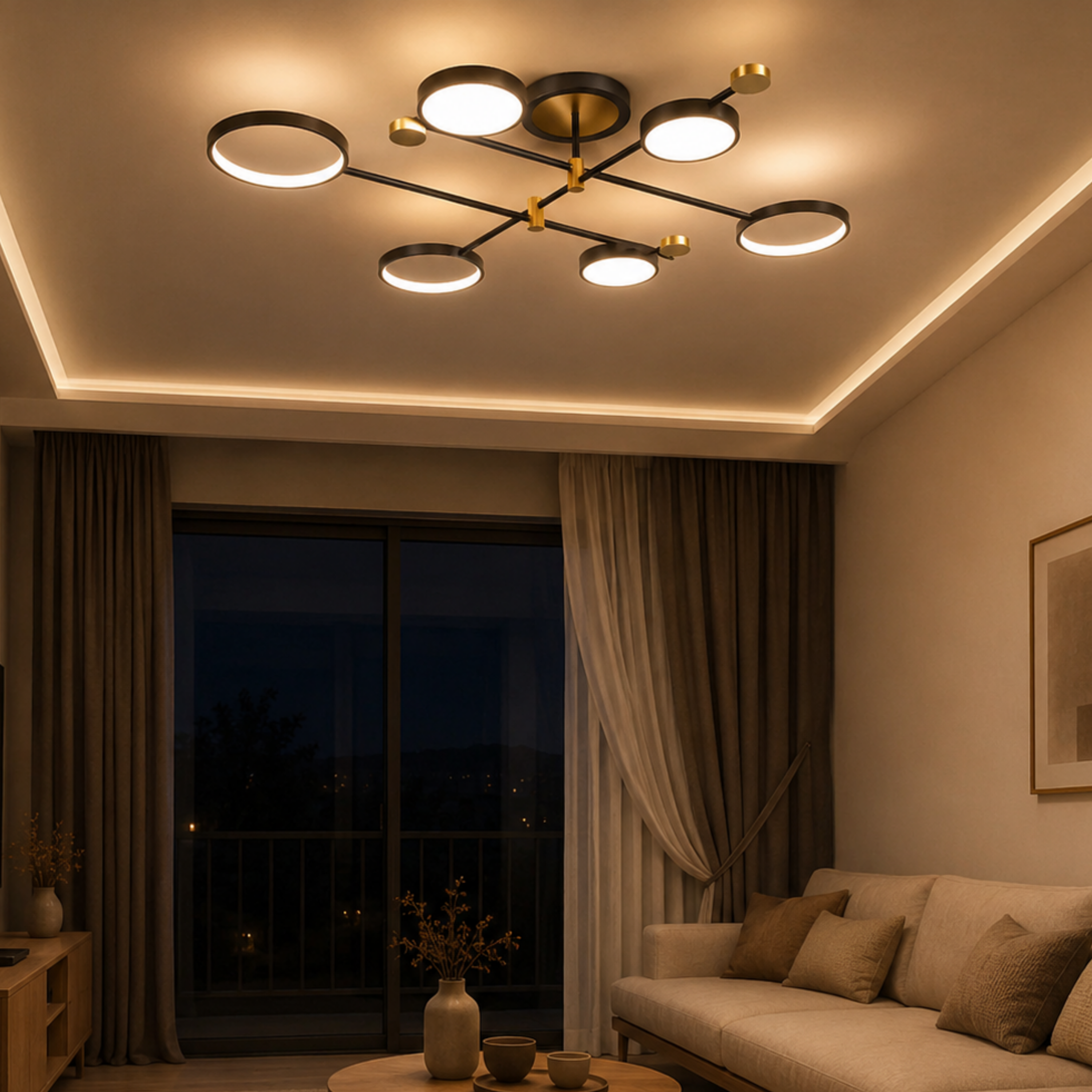 Plafoniera LED nordica ad anello in ferro e acrilico