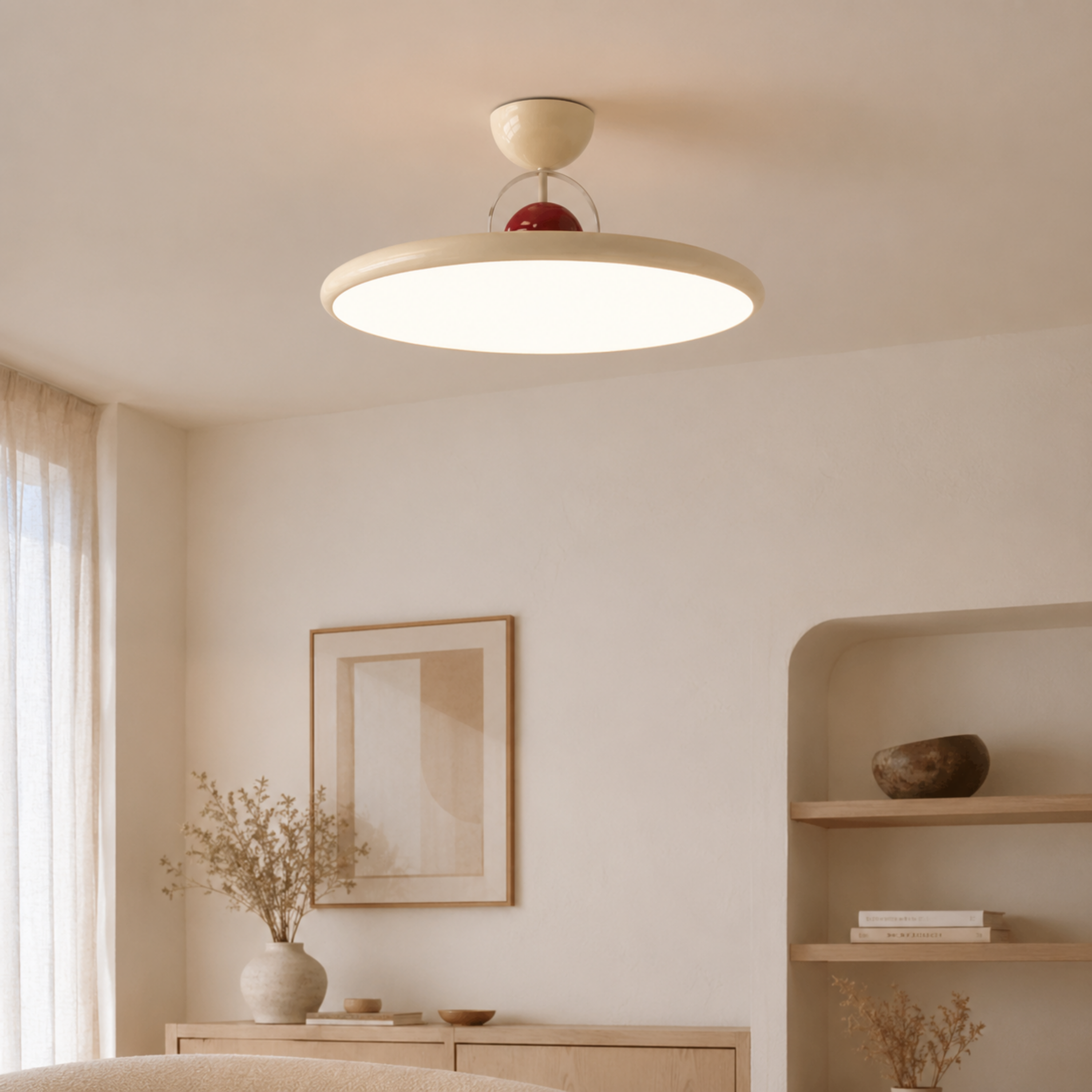 Plafoniera LED nordica piatta e rotonda a forma di disco volante