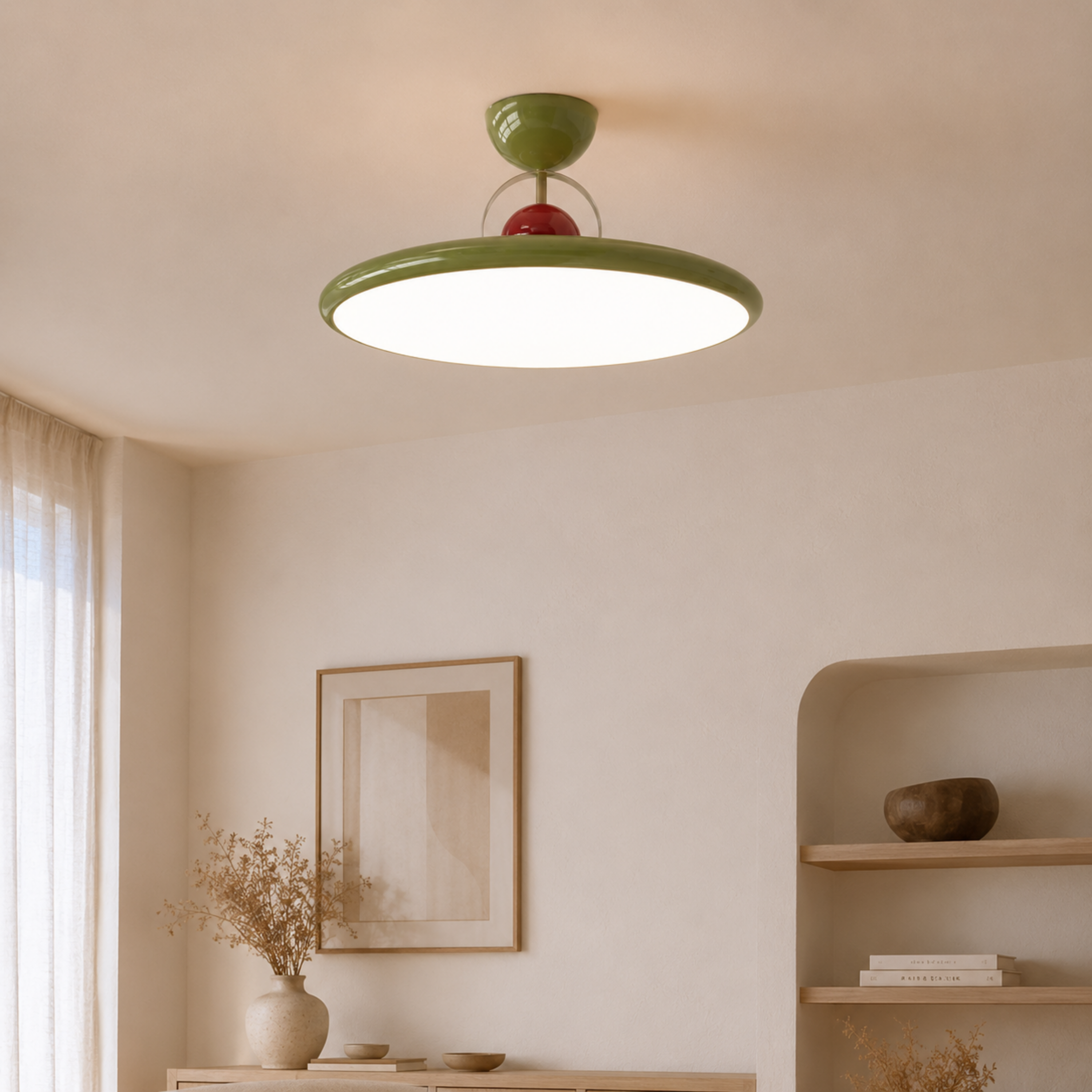 Plafoniera LED nordica piatta e rotonda a forma di disco volante