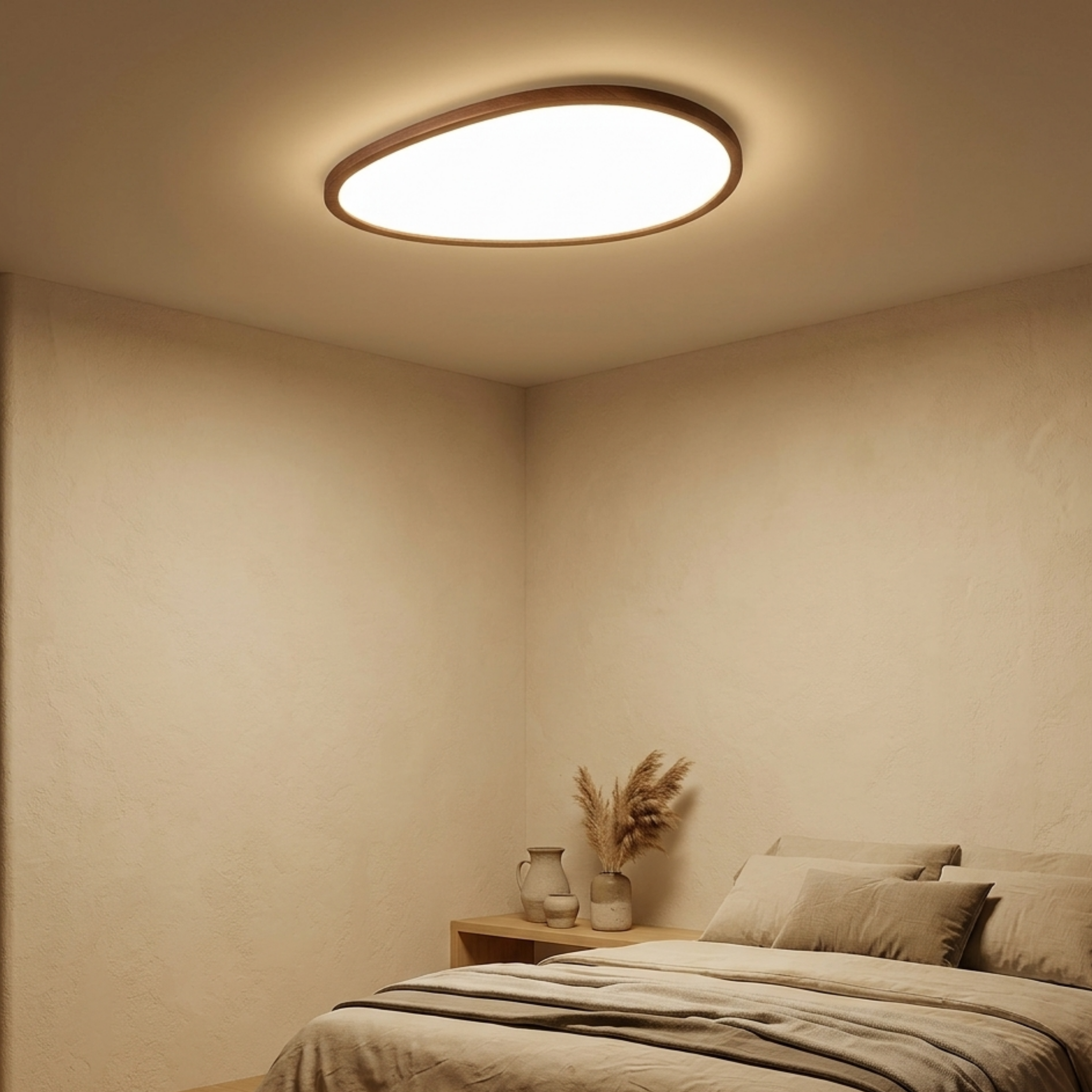 Plafoniera LED ovale in acrilico marrone
