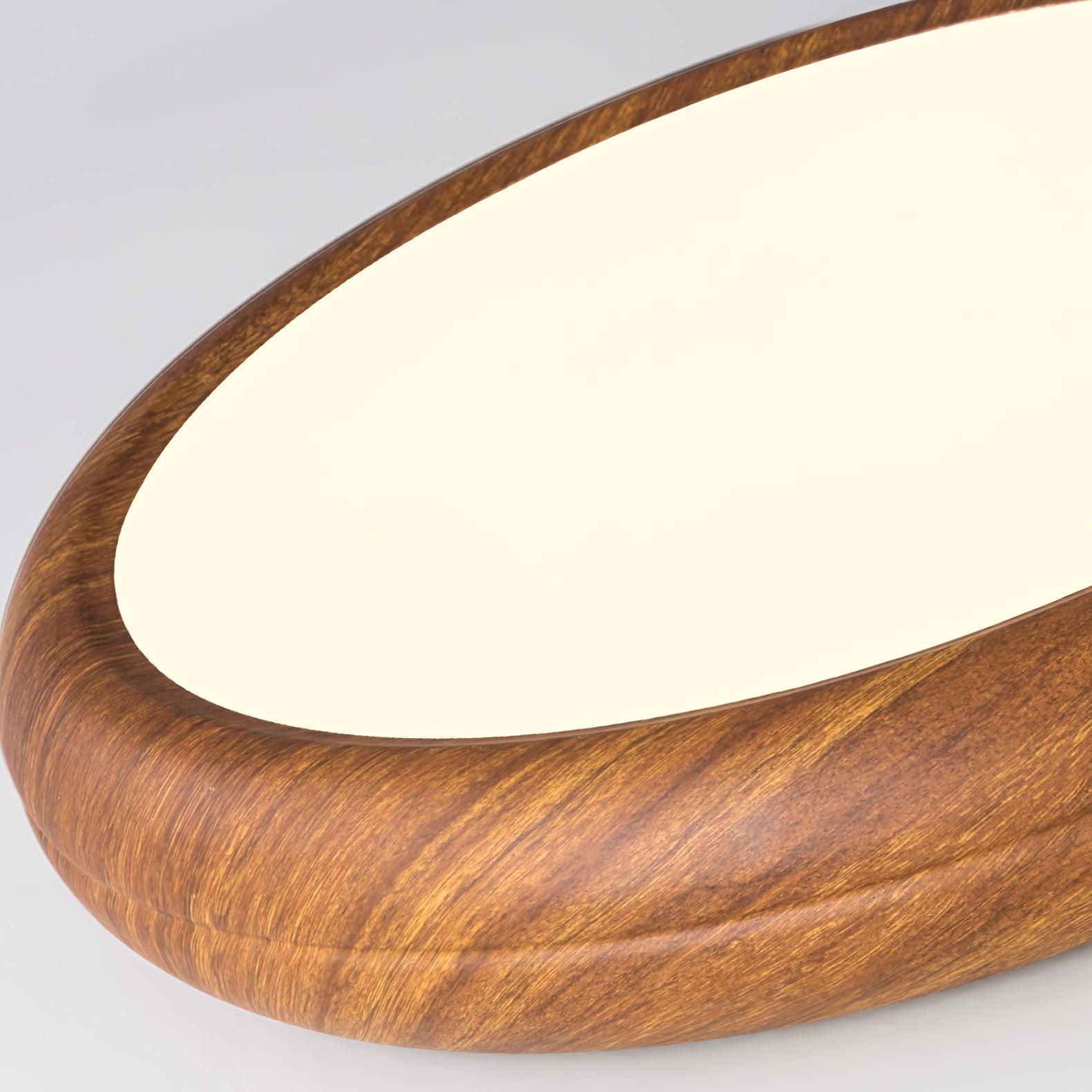 Plafoniera LED rotonda a soffitto con venatura del legno, stile japandi e scandinavo