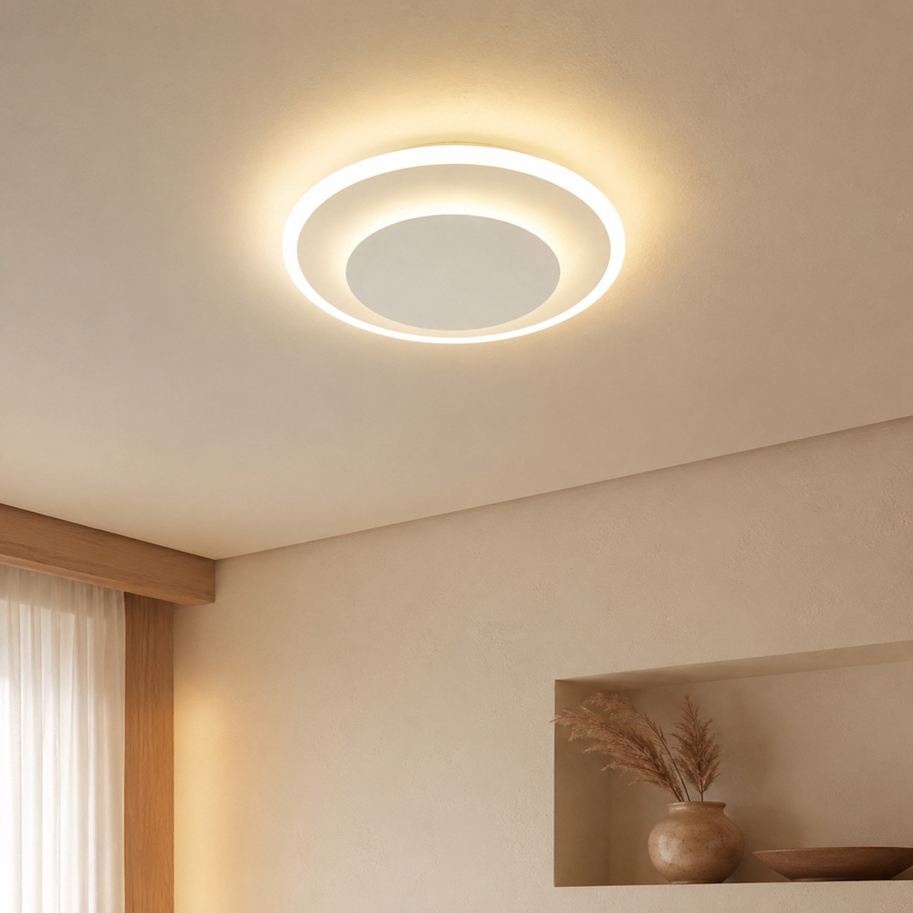 Plafoniera LED rotonda bianca a soffitto