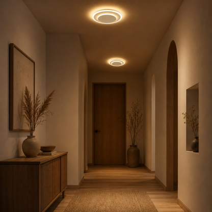 Plafoniera LED rotonda bianca a soffitto
