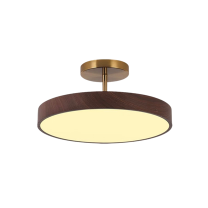 Plafoniera LED rotonda con venatura del legno