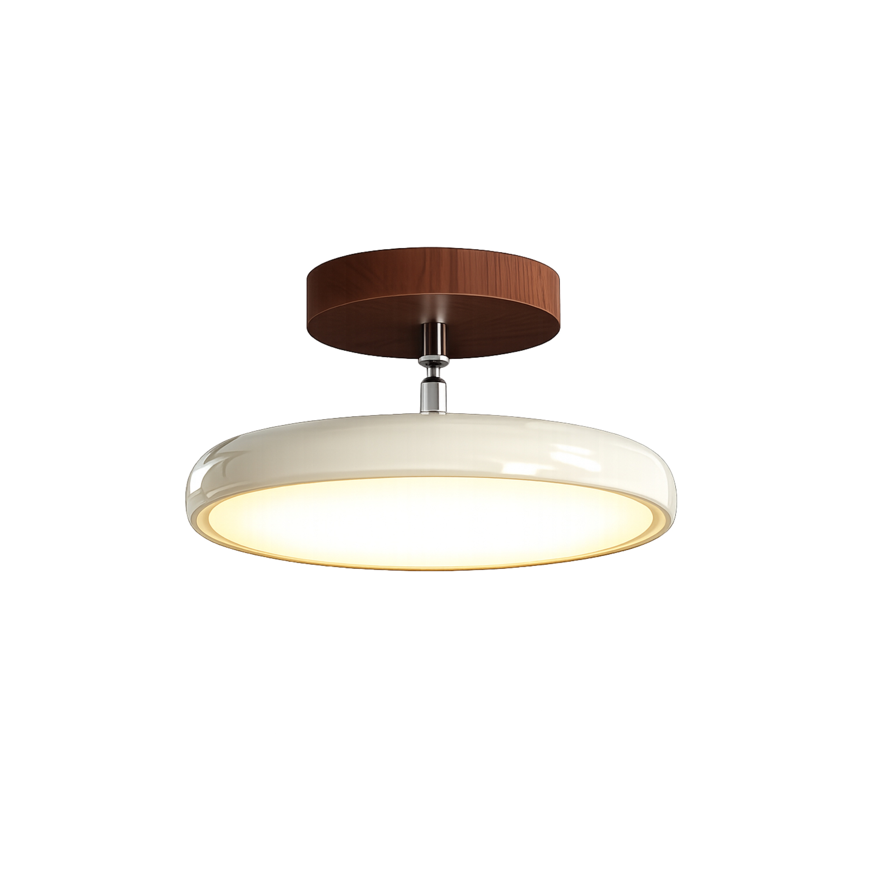 Plafoniera LED rotonda retrò vintage in ferro e acrilico