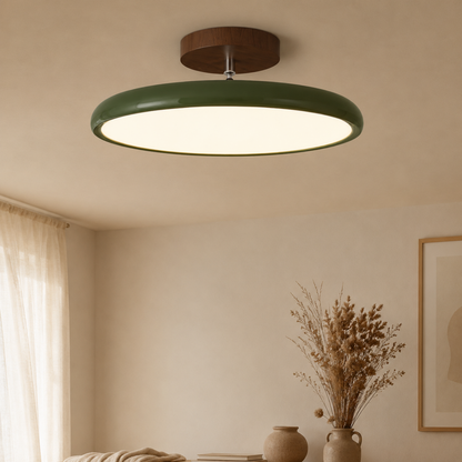 Plafoniera LED rotonda retrò vintage in ferro e acrilico
