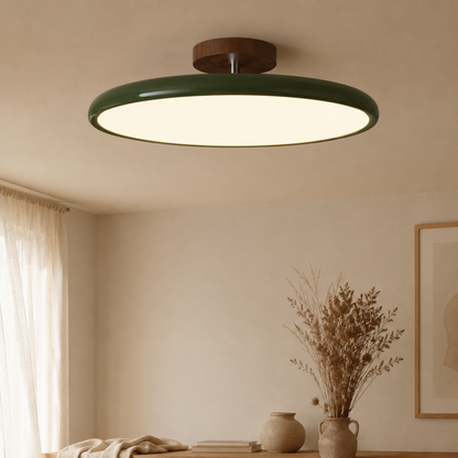 Plafoniera LED rotonda retrò vintage in ferro e acrilico