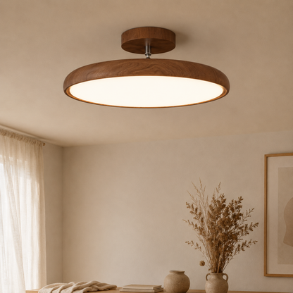 Plafoniera LED rotonda retrò vintage in ferro e acrilico