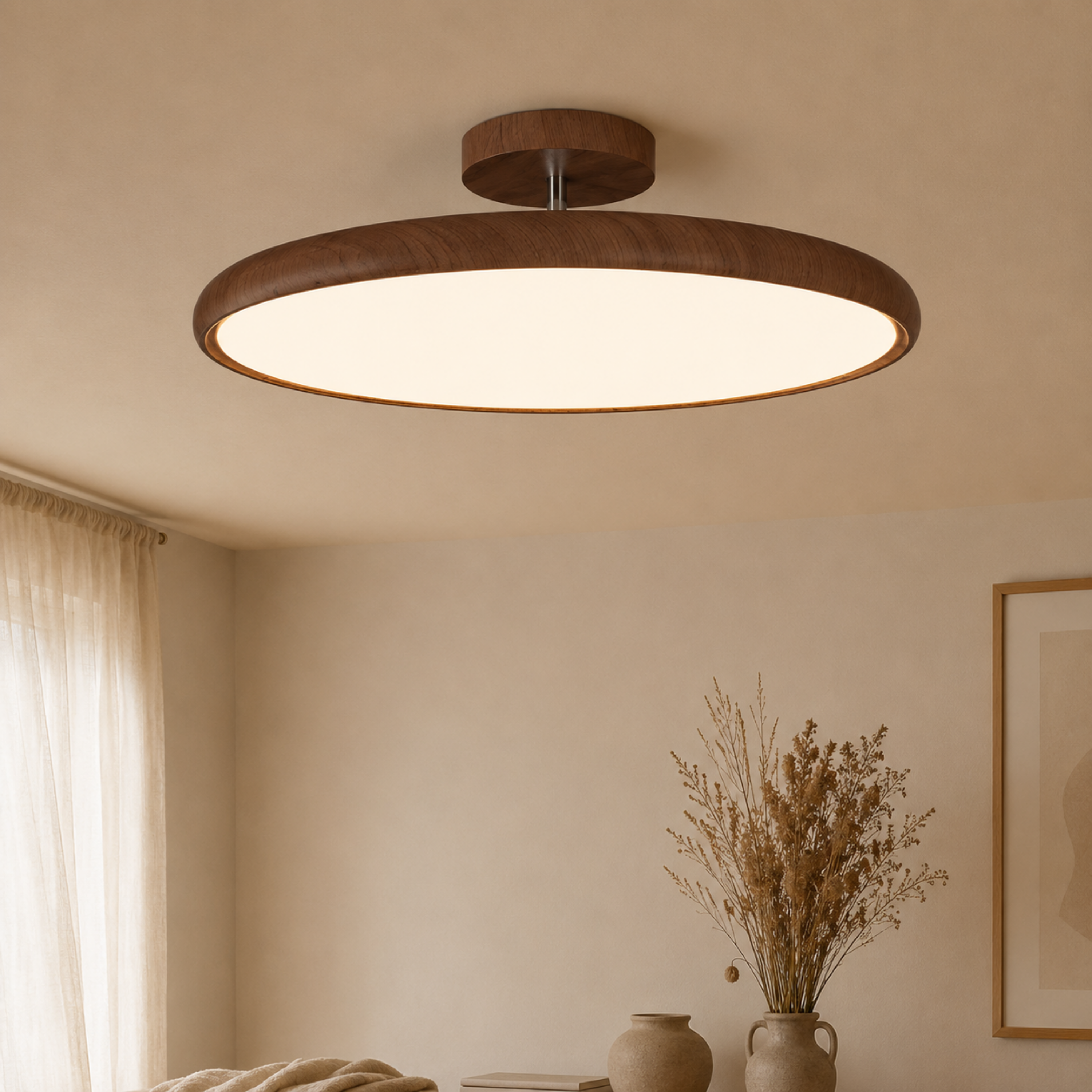 Plafoniera LED rotonda retrò vintage in ferro e acrilico