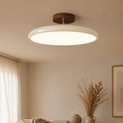 Plafoniera LED rotonda retrò vintage in ferro e acrilico