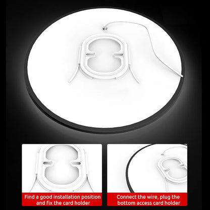 Plafoniera LED rotonda sottile da bagno IP44 in bianco e nero