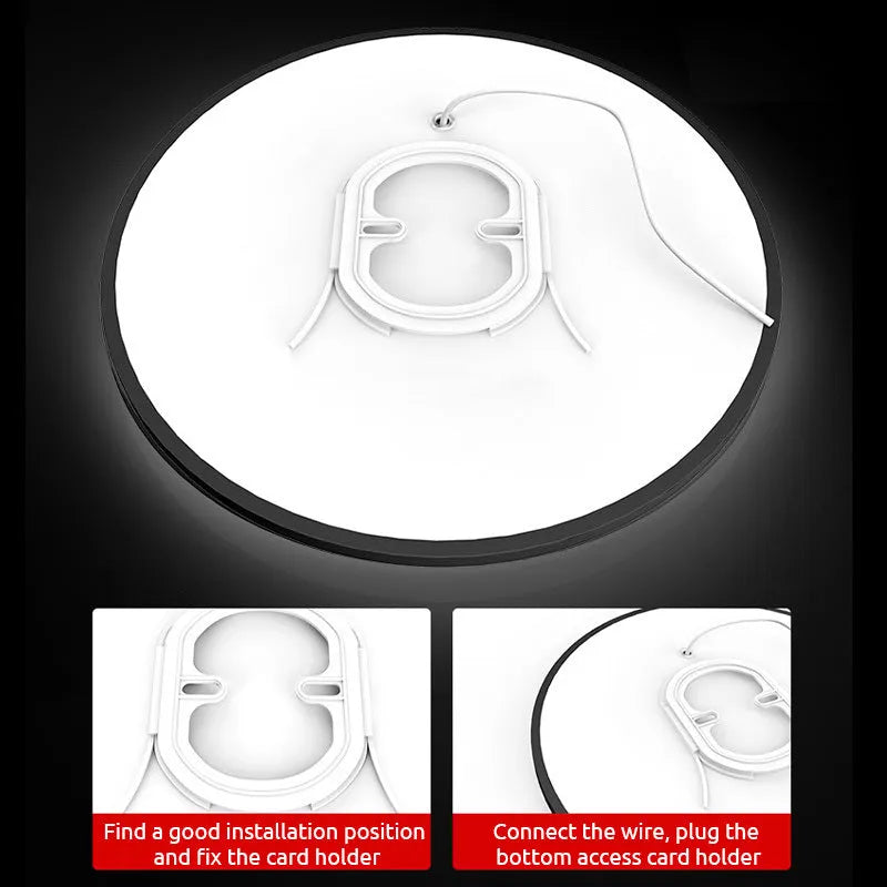 Plafoniera LED rotonda sottile da bagno IP44 in bianco e nero