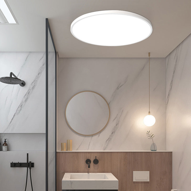 Plafoniera LED rotonda sottile da bagno IP44 in bianco e nero