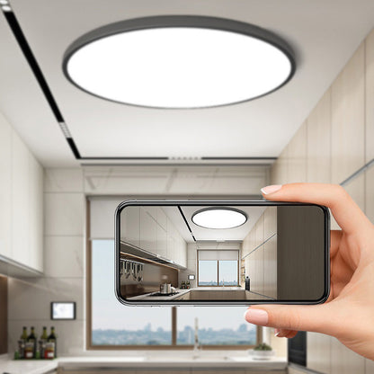 Plafoniera LED rotonda sottile da bagno IP44 in bianco e nero