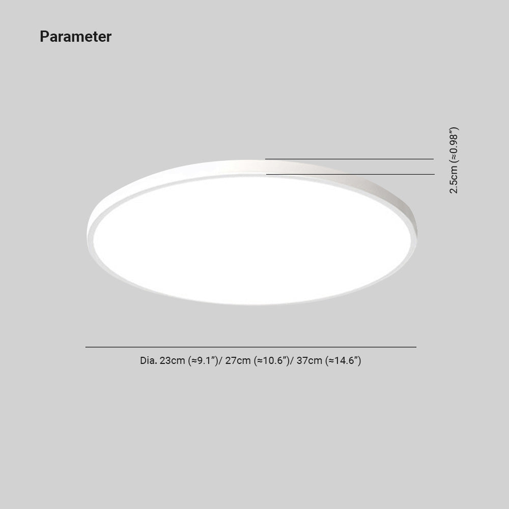 Plafoniera LED rotonda sottile da bagno IP44 in bianco e nero