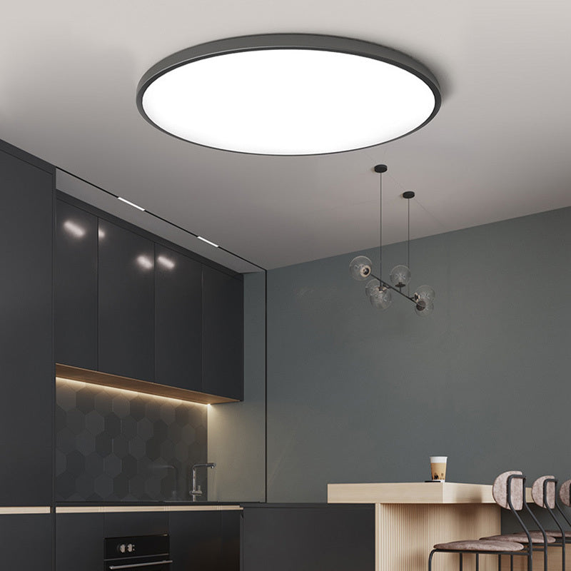 Plafoniera LED rotonda sottile da bagno IP44 in bianco e nero