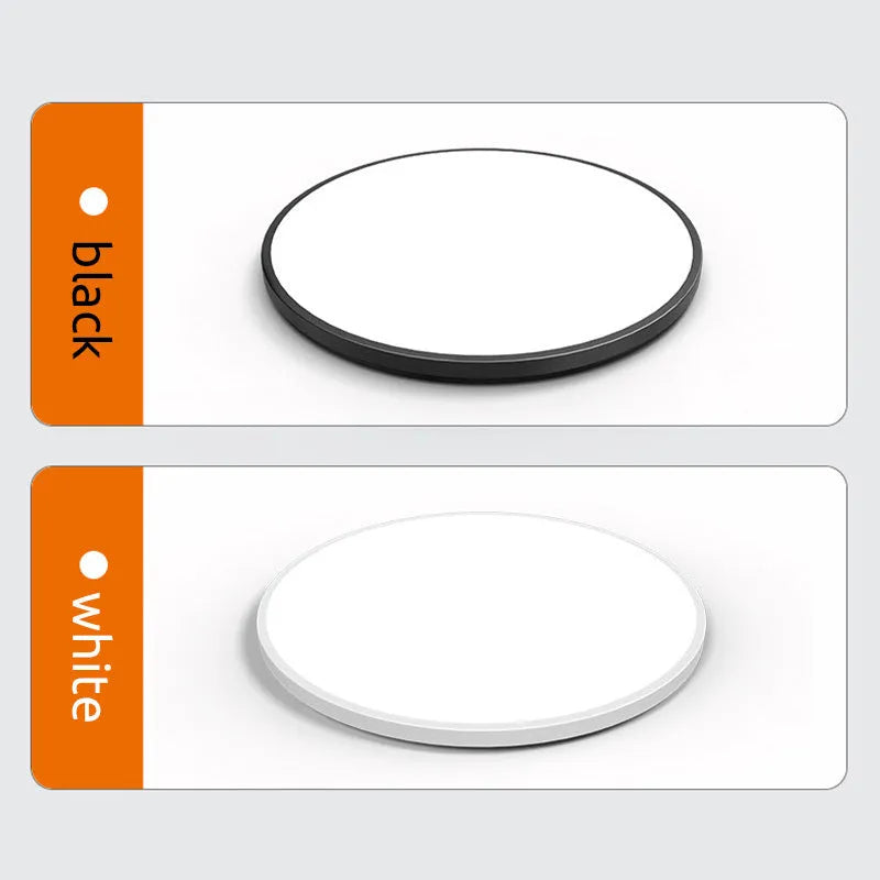 Plafoniera LED rotonda sottile da bagno IP44 in bianco e nero