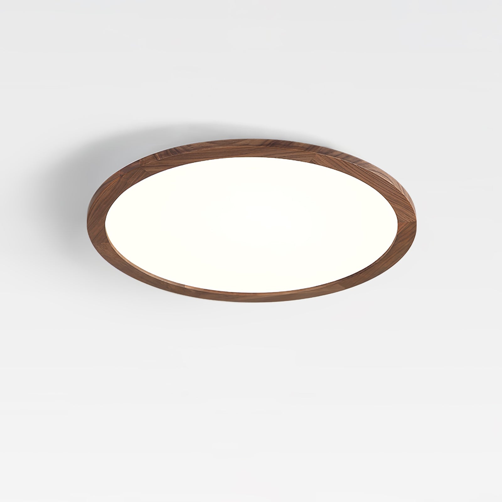 Plafoniera LED rotonda ultrasottile effetto legno noce, dimmerabile