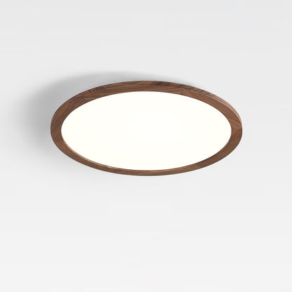Plafoniera LED rotonda ultrasottile effetto legno noce, dimmerabile