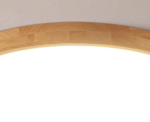 Plafoniera LED ultrasottile rotonda in legno naturale in stile scandinavo