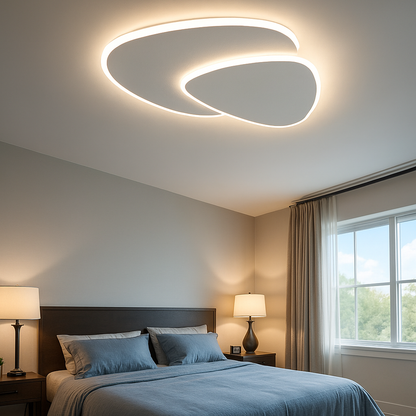 Plafoniera moderna asimmetrica con LED dimmerabile in metallo e acrilico
