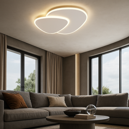 Plafoniera moderna asimmetrica con LED dimmerabile in metallo e acrilico