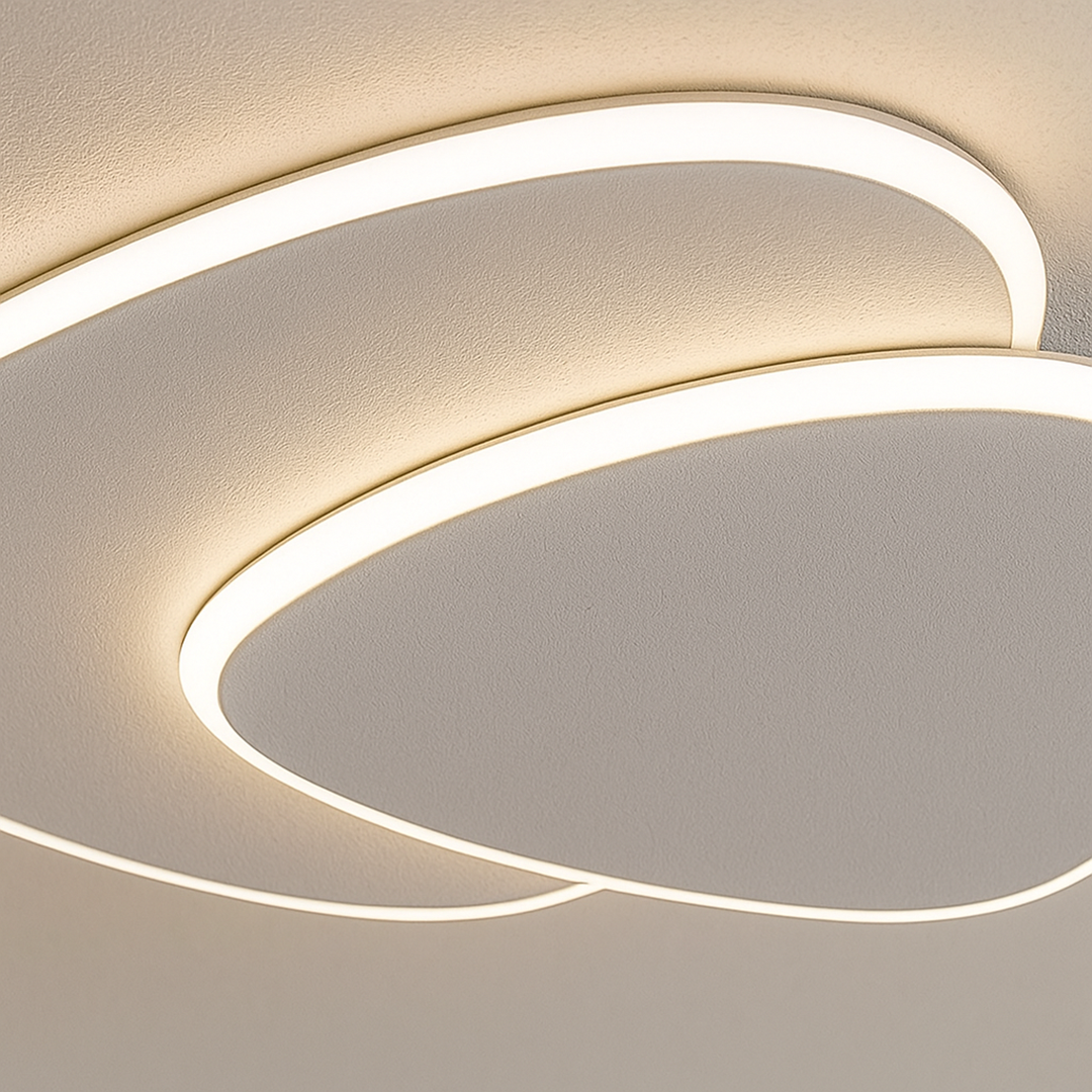 Plafoniera moderna asimmetrica con LED dimmerabile in metallo e acrilico