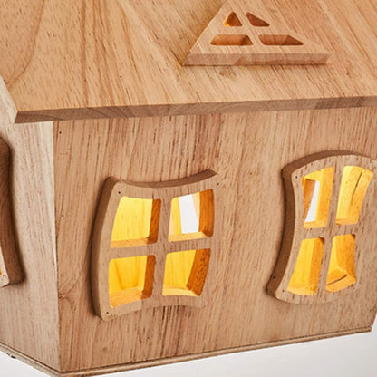 Plafoniera per cameretta con palloncini colorati e casetta in legno e acrilico