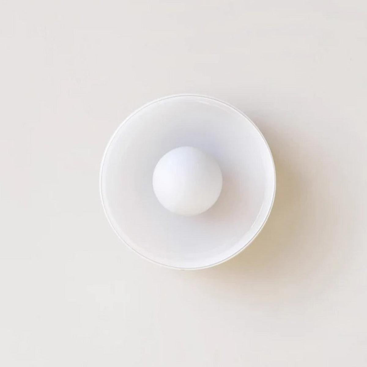 Plafoniera rotonda Bauhaus decorativa in vetro, metallo e legno