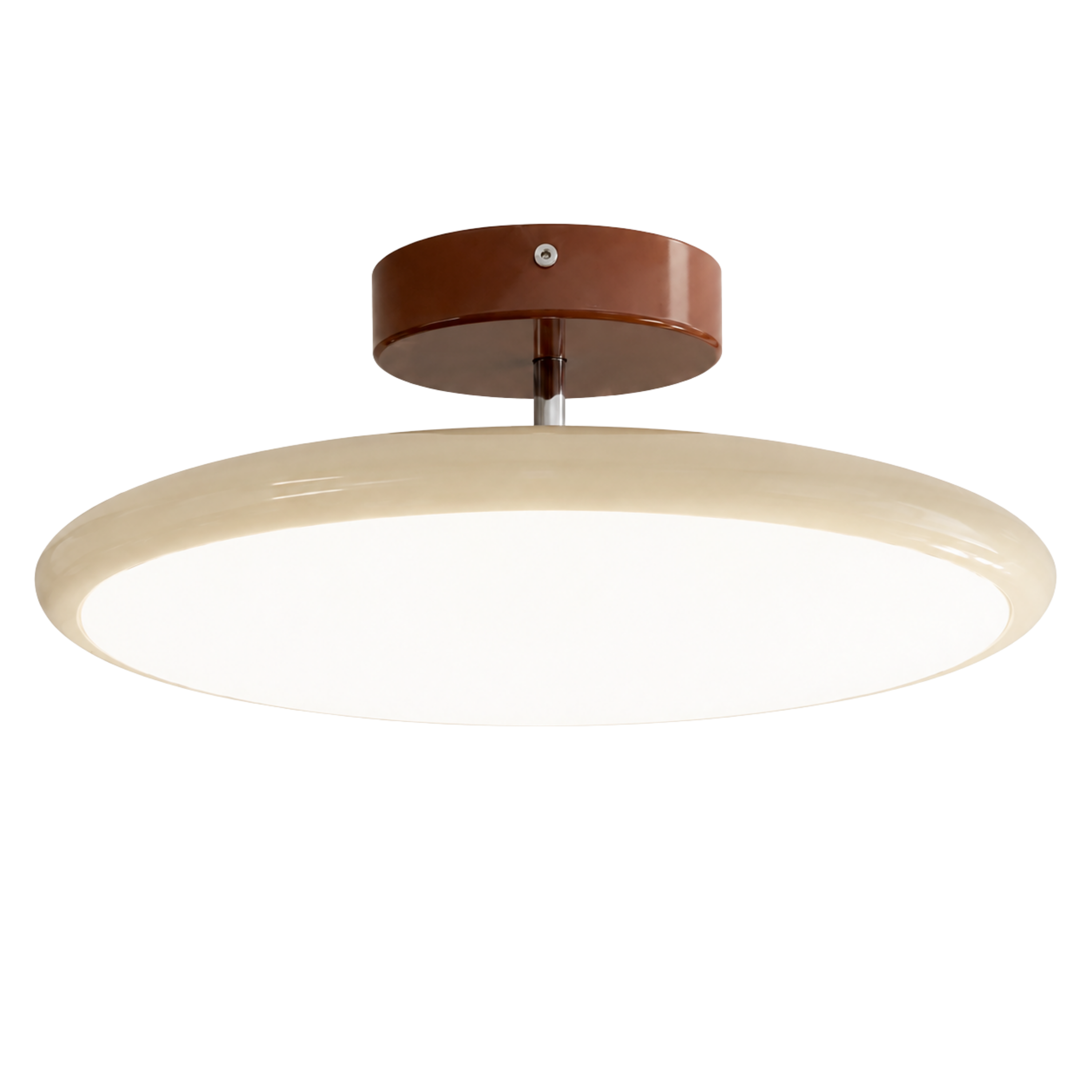 Plafoniera rotonda dimmerabile a luce verso il basso con telecomando, beige, bianco o verde