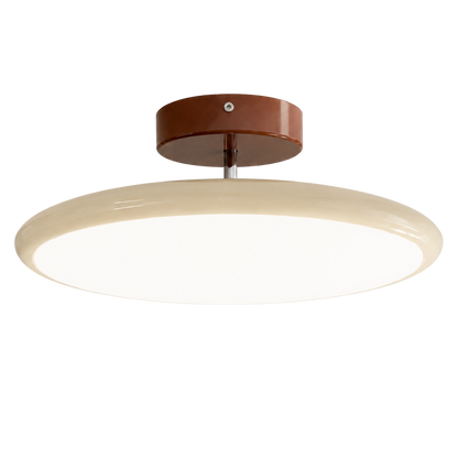 Plafoniera rotonda dimmerabile a luce verso il basso con telecomando, beige, bianco o verde