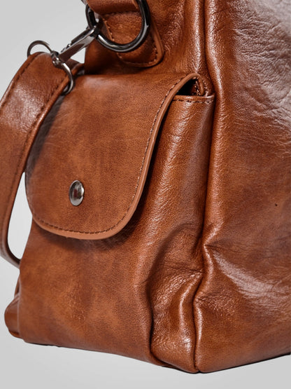 Polissena borsa a spalla donna con tasche esterne e tracolla, foto 10