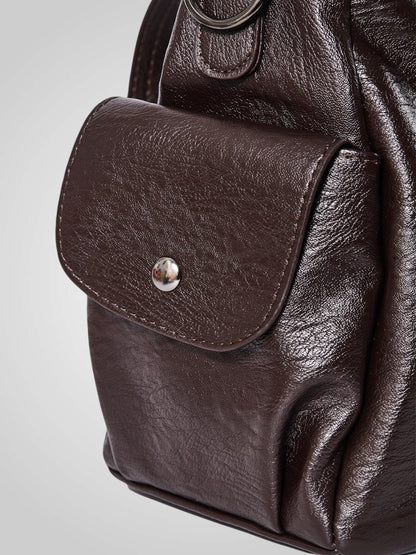 Polissena borsa a spalla donna con tasche esterne e tracolla, foto 8