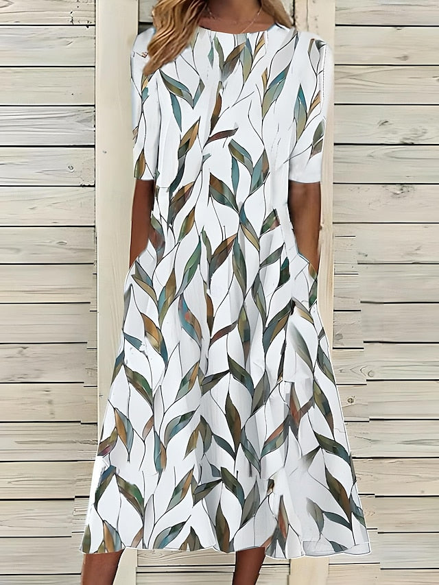 Rosanna | Abito midi floreale a linea ad A