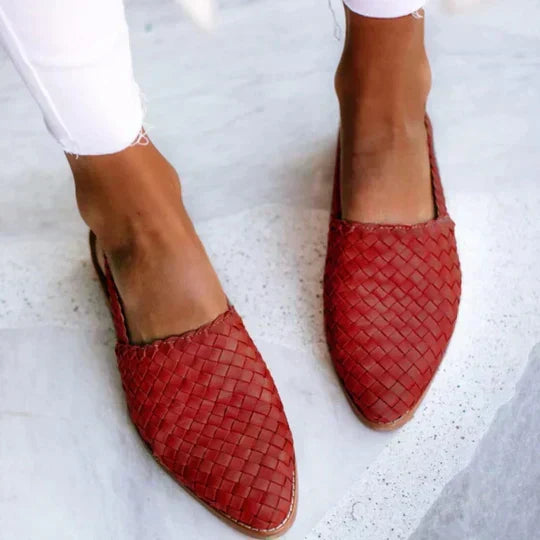 Rocchina slingback donna bassi con tomaia intrecciata e fibbia, foto 4