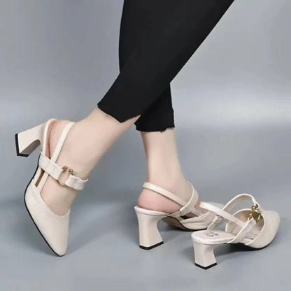 Rodolfa slingback donna a punta con tacco largo e anello decorativo, foto 7
