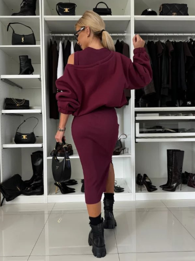 Federica | Completo con maglione e abito senza maniche
