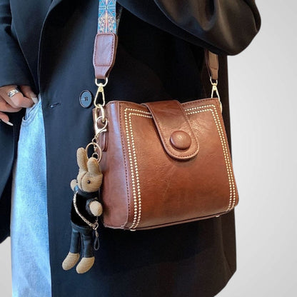 Rosalinda borsa a tracolla donna in similpelle con cinghia larga regolabile, foto 5