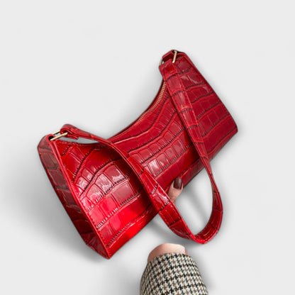 Rosmunda borsa a spalla donna baguette con zip e manico corto, foto 1