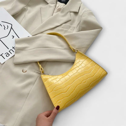 Rosmunda borsa a spalla donna baguette con zip e manico corto, foto 4