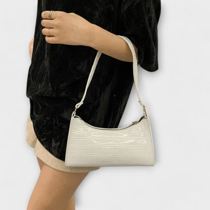 Rosmunda borsa a spalla donna baguette con zip e manico corto, foto 9