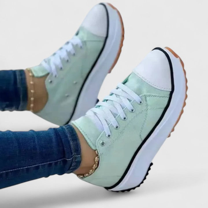 Sandra sneakers donna basse con plateau e lacci, foto 1