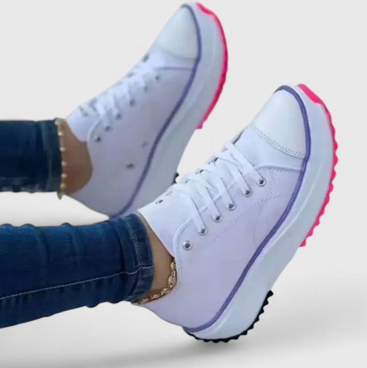Sandra sneakers donna basse con plateau e lacci, foto 3