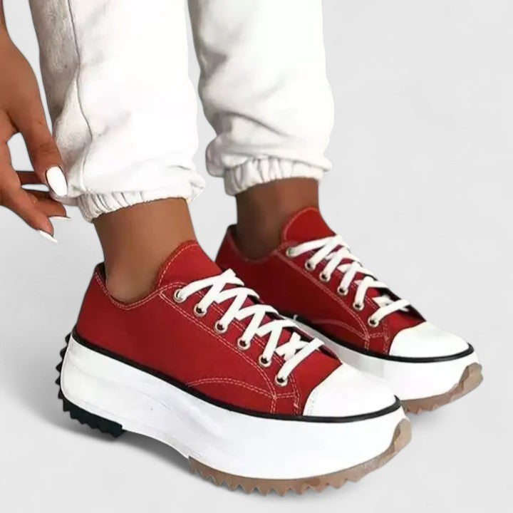 Sandra sneakers donna basse con plateau e lacci, foto 4