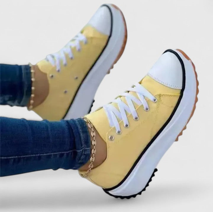 Sandra sneakers donna basse con plateau e lacci, foto 5