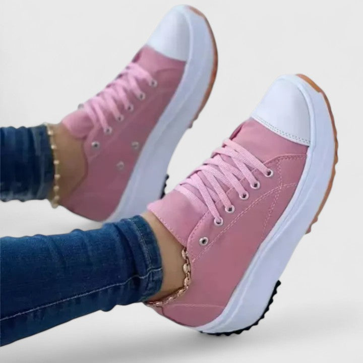 Sandra sneakers donna basse con plateau e lacci, foto 6