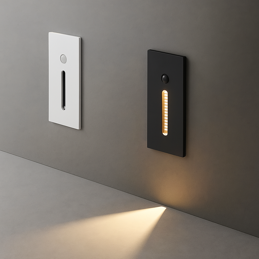 Segnapasso LED da incasso per scale con sensore di movimento